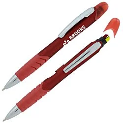 Souvenir Jalan Soft Touch Pen/Dual Highlighter Combo - Metallic