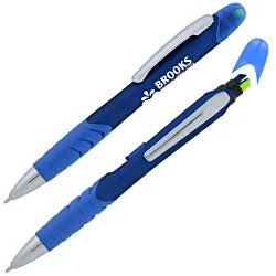 Souvenir Jalan Soft Touch Pen/Dual Highlighter Combo - Metallic
