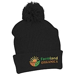 Cozy Rib Knit Pom Beanie