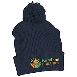 Cozy Rib Knit Pom Beanie