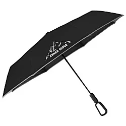 Reflective Edge Umbrella with Carabiner Handle - 46" Arc