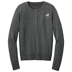 Easy Care Tri-Blend Crewneck Cardigan Sweater - Ladies'