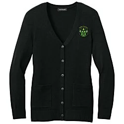 Easy Care Tri-Blend V-Neck Cardigan Sweater - Ladies'