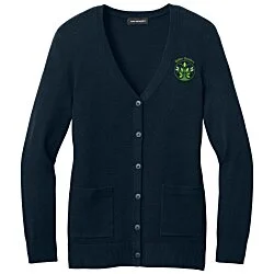 Easy Care Tri-Blend V-Neck Cardigan Sweater - Ladies'