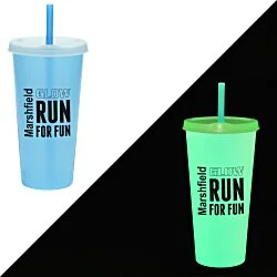 Rave Nite Glow Tumbler with Lid and Straw- 26 oz