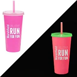 Rave Nite Glow Tumbler with Lid and Straw- 26 oz