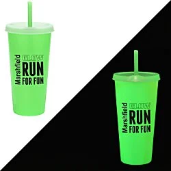 Rave Nite Glow Tumbler with Lid and Straw- 26 oz