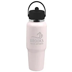 Hydro Flask Wide Mouth Travel Bottle with Flex Straw Cap - 32 oz. - Laser Engraved