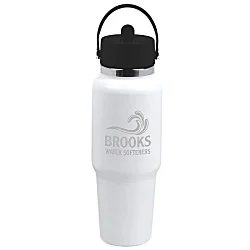 Hydro Flask Wide Mouth Travel Bottle with Flex Straw Cap - 32 oz. - Laser Engraved