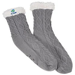 Cable Knit Slipper Socks