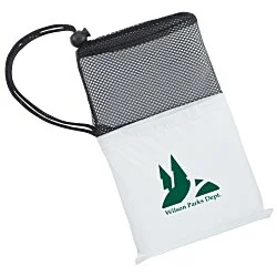Poncho with Mesh Trim Drawstring Pouch