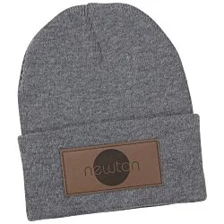 Big Cuff Knit Cap - Laser Engraved Patch