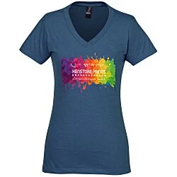 District Perfect Blend V-Neck T-Shirt - Ladies' - Full Color