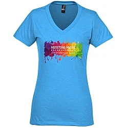 District Perfect Blend V-Neck T-Shirt - Ladies' - Full Color