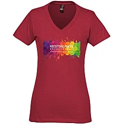 District Perfect Blend V-Neck T-Shirt - Ladies' - Full Color