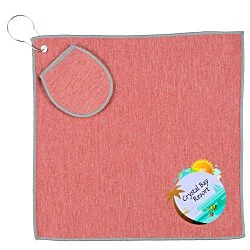 Heather Golf Towel with Ball Pouch