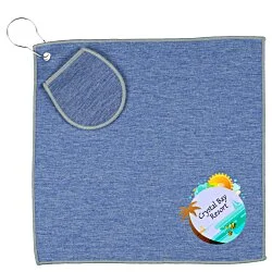 Heather Golf Towel with Ball Pouch