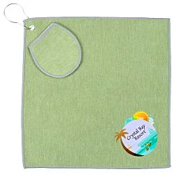 Heather Golf Towel with Ball Pouch