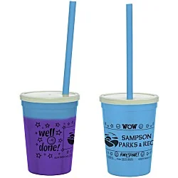 Super Kid Mood Stadium Cup with Straw - 12 oz - Wow Words