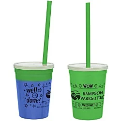 Super Kid Mood Stadium Cup with Straw - 12 oz. - Wow Words