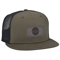 New Era Flat Bill Snapback Trucker Cap - Laser Engraved Patch - 24 hr