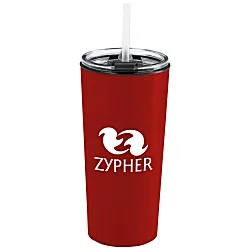 Roadmaster Tumbler with Flip Lid and Straw - 18 oz. - Black Interior
