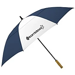Vented Golf Umbrella with Wooden Handle - 58" Arc