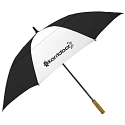 Vented Golf Umbrella with Wooden Handle - 58-inch Arc