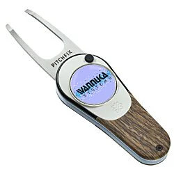 Pitchfix Woodie Golf Divot Tool With Magnetic Ball Marker