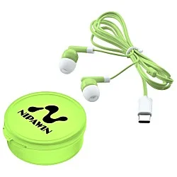 Colorful USB-C Ear Buds with Traveler Case