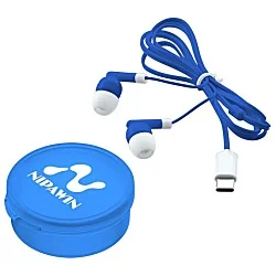 Colorful USB-C Earbuds with Traveler Case