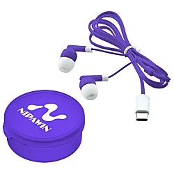 Colorful USB-C Ear Buds with Traveler Case