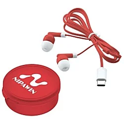 Colorful USB-C Ear Buds with Traveler Case
