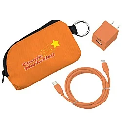 Solstice Zip Around USB-C Cable Pouch with Wall Charger