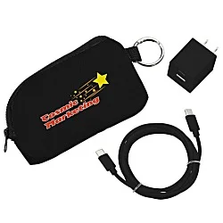 Solstice Zip Around USB-C Cable Pouch with Wall Charger