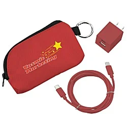 Solstice Zip Around USB-C Cable Pouch with Wall Charger