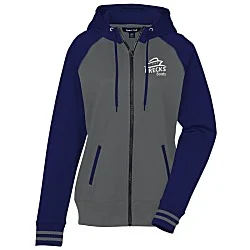 Performance Colorblock Full-Zip Hooded Sweatshirt - Ladies' - Screen