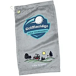 Life is Good Microfiber Velour Golf Towel