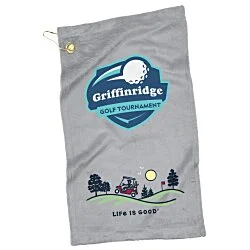 Life is Good Microfiber Velour Golf Towel