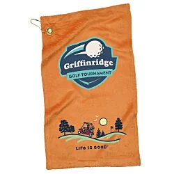Life is Good Microfiber Velour Golf Towel