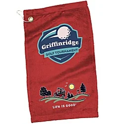 Life is Good Microfiber Velour Golf Towel