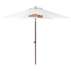 Wood Look Tilting Market Umbrella - 9 foot Arc