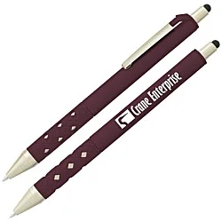 Cali Click Soft Touch Stylus Gel Pen - Matte Gold