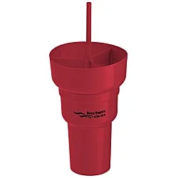 Team 365 Stadium Tumbler with Straw and Snack Bowl - 28 ounces - 24 hr.