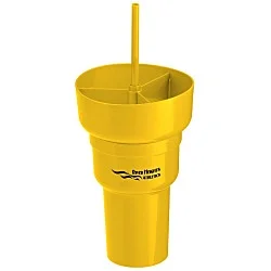 Team 365 Stadium Tumbler with Straw and Snack Bowl - 28 ounces - 24 hr.