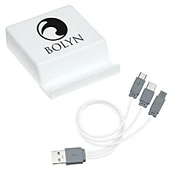 Phone Stand with Compartment - Charging Cables