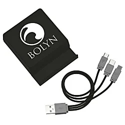 Phone Stand with Compartment - Charging Cables