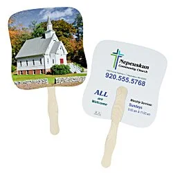 Little White Church Hand Fan