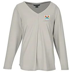 Matte Jersey Pleated V-Neck Blouse - Ladies'