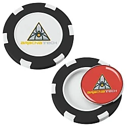 Poker Chip with Removable Golf Ball Marker